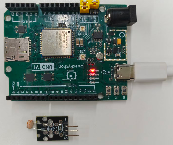 初学者视角体验：【EC800X Duino 开发板】传感器体验-光照传感器